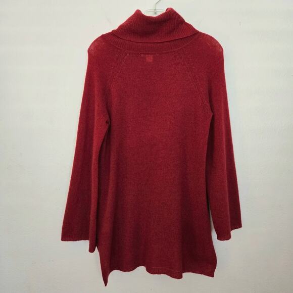 100% Cashmere Brick Red Cowl Neck Sweater Size XS/4 Fall Winter Knit Classic - Picture 2 of 14
